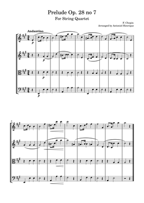 Prelude Op. 28 no 7 for quartet string