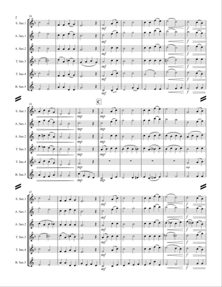 Barnby - O Perfect Love (for Saxophone Quintet SATTB or AATTB) Saxophone Quintet scores gallery preview page 3