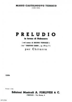 Book cover for Preludio in forma di habanera sul nome di Bruno Tonazzi