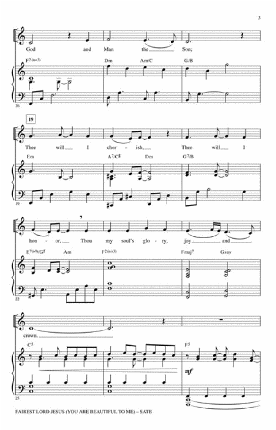 Fairest Lord Jesus (You Are Beautiful to Me) Choir scores gallery preview page 3