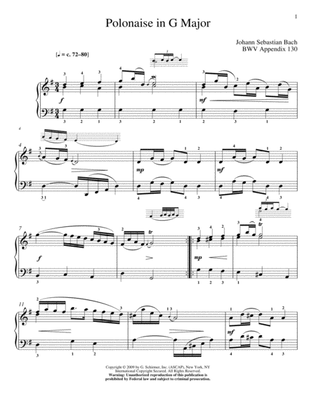 Book cover for Polonaise In G Major, BWV App. 130