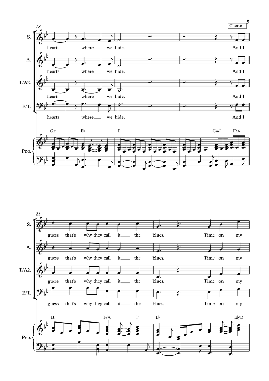 I Guess That's Why They Call It The Blues Women's Choir scores gallery preview page 5