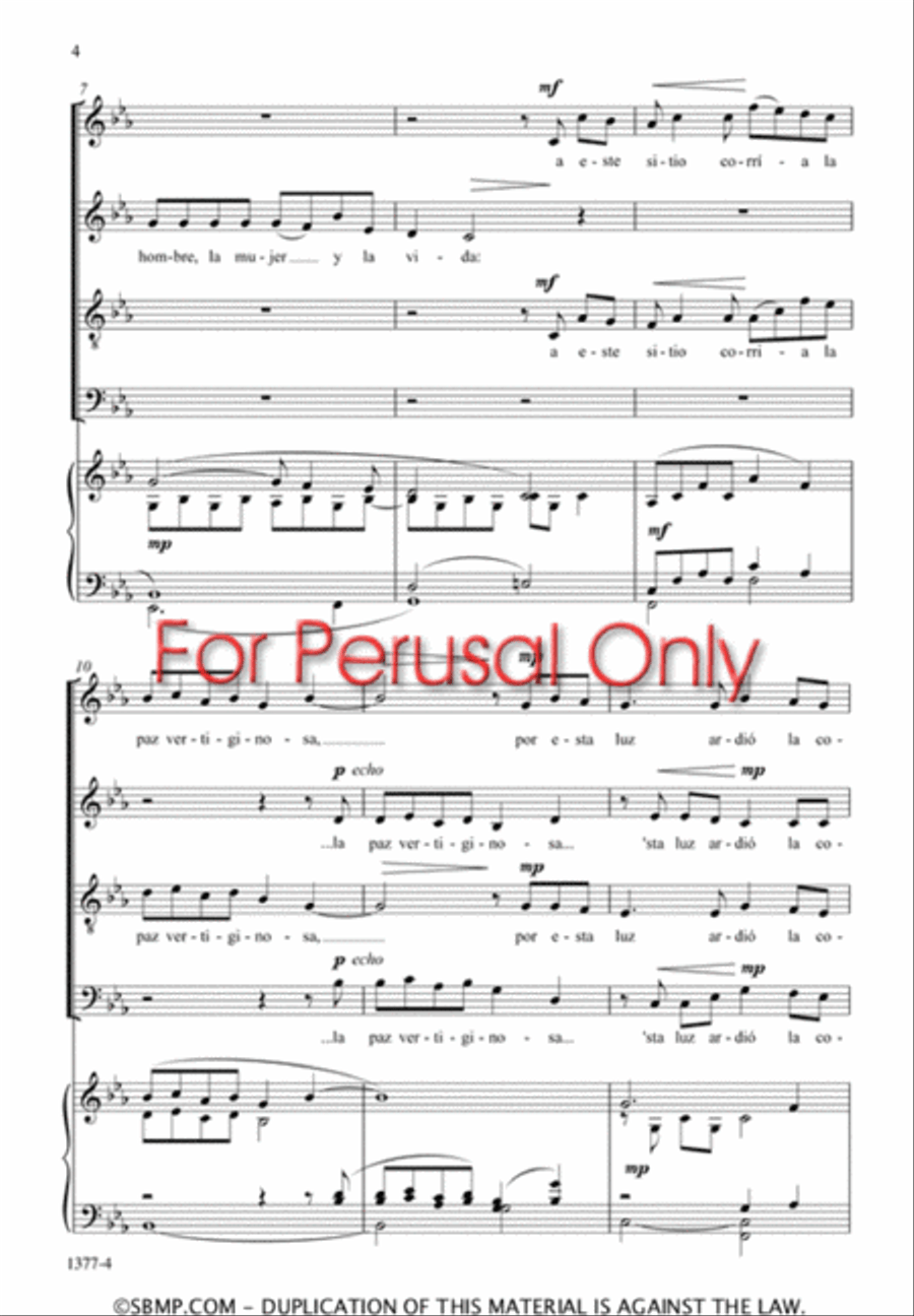 Tu sangre en la mia - SATB Octavo 4-Part scores gallery preview page 3
