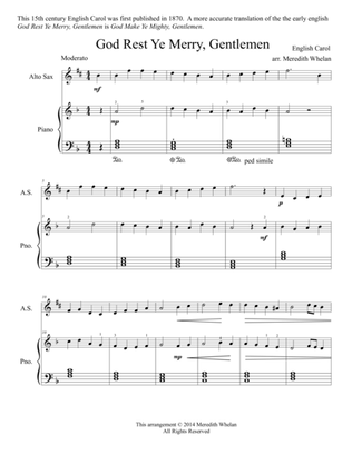Christmas Duets for Alto Saxophone & Piano: God Rest Ye Merry, Gentlemen