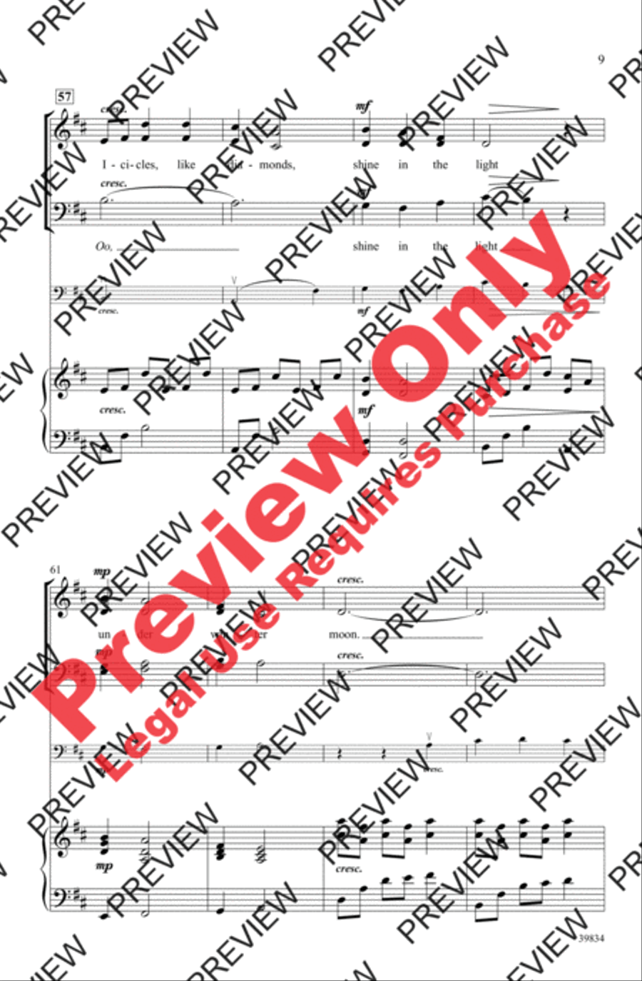 Under Winter Moon 4-Part scores gallery preview page 20