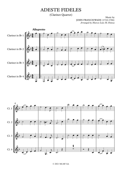Adeste Fideles - Clarinet Quartet image number null