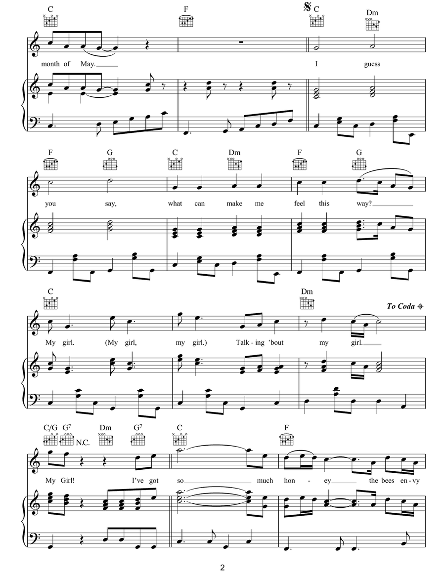 My Girl Guitar scores gallery preview page 2
