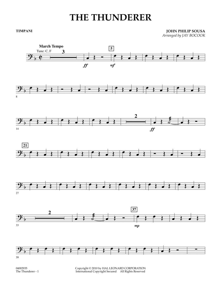 The Thunderer - Timpani The Thunderer - Timpani Concert Band scores gallery preview page 1