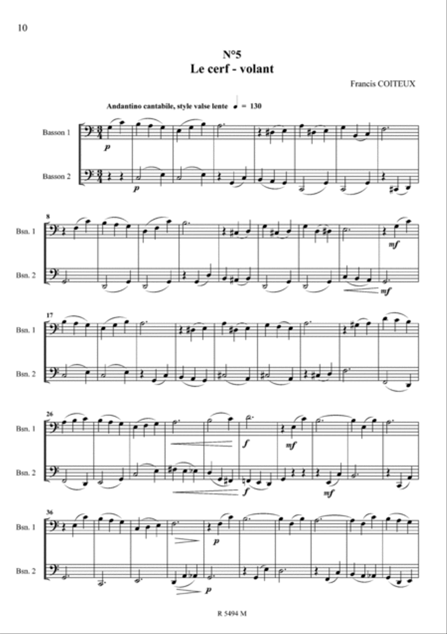 Jeux de plage à marée basse 12 duos pour bassons Bassoon scores gallery preview page 6