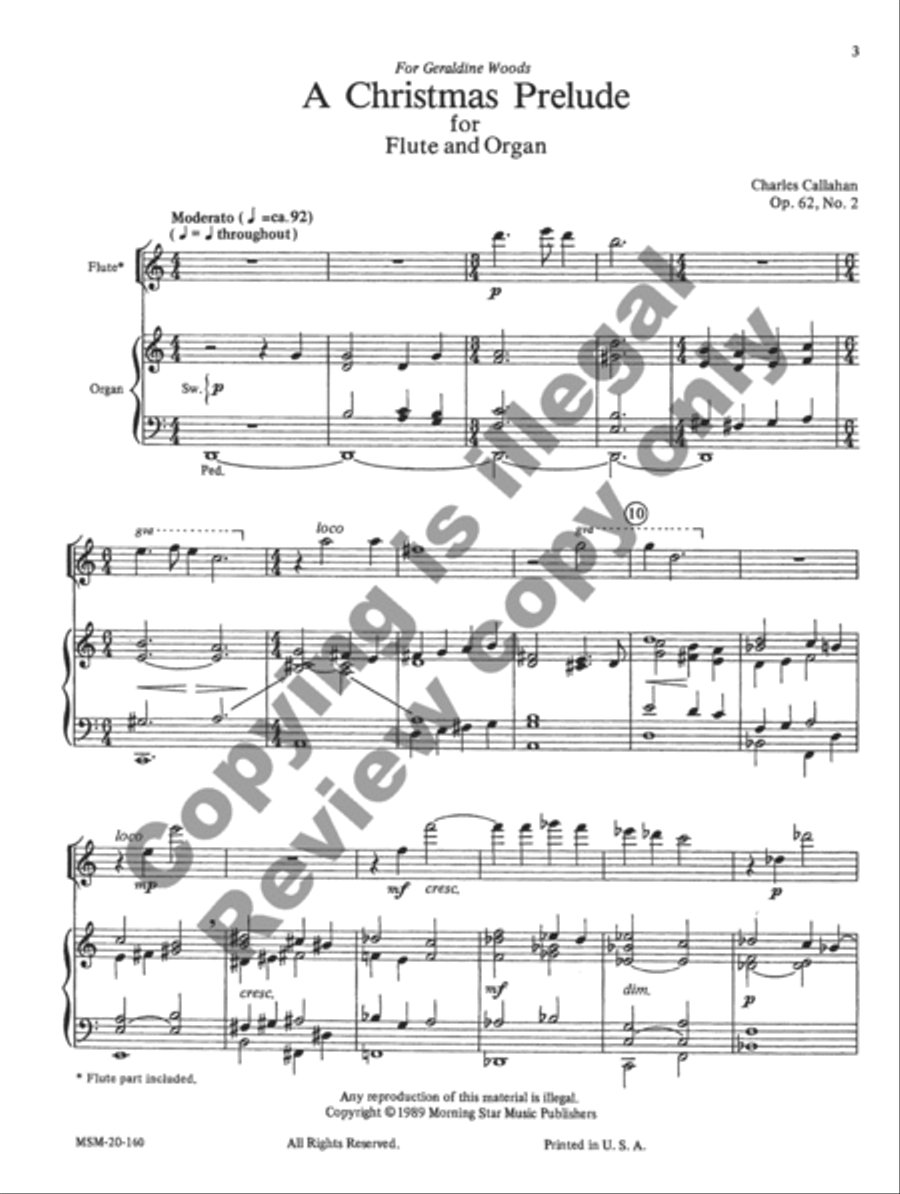 A Christmas Prelude for Flute and Organ