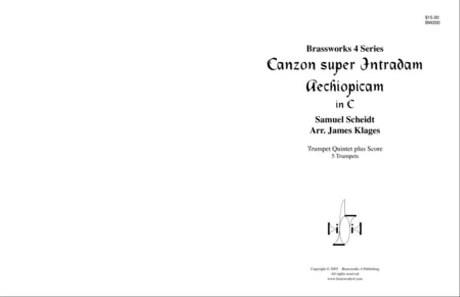 Canzon super Intradum Aechiopicam (C) Trumpet scores gallery preview page 1
