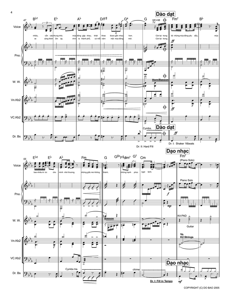 Những Mùa Đông Yêu Dấu (Score & Parts) Piano, Vocal scores gallery preview page 4