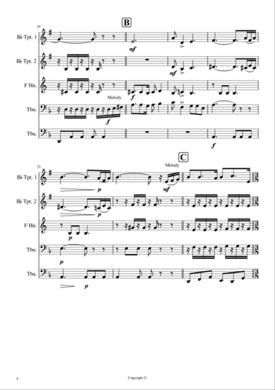 Spanish Dance No. 5 (Playera) - Enrique Granados Brass Ensemble scores gallery preview page 4