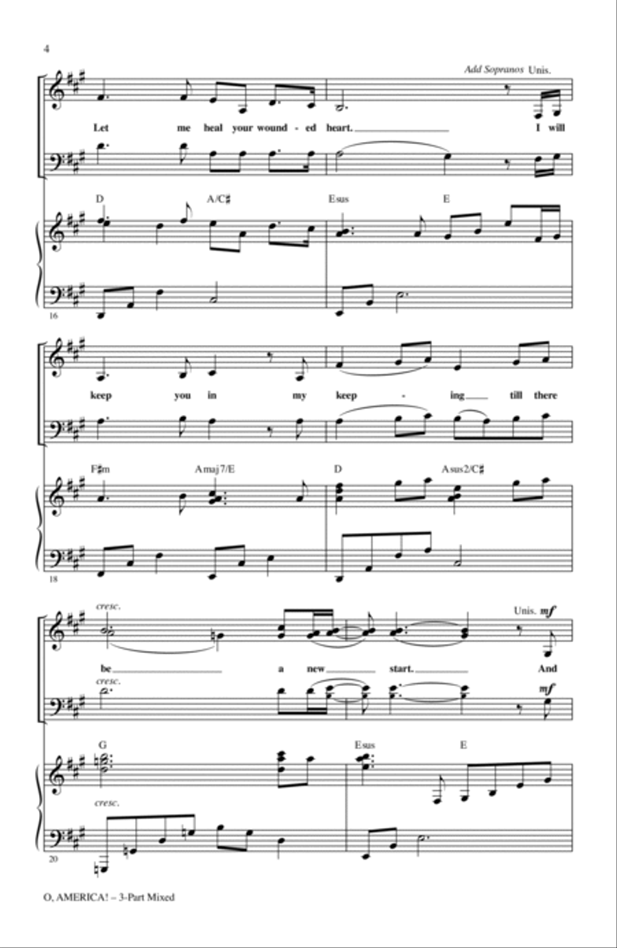 O, America! O, America! 3-Part scores gallery preview page 3