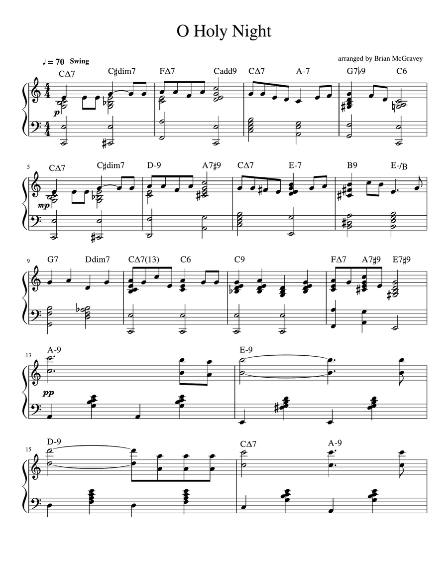 O Holy Night (Jazz Piano) Piano Solo scores gallery preview page 1