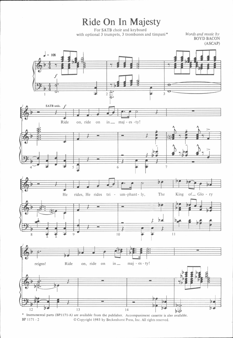 Ride on in Majesty 4-Part scores gallery preview page 2