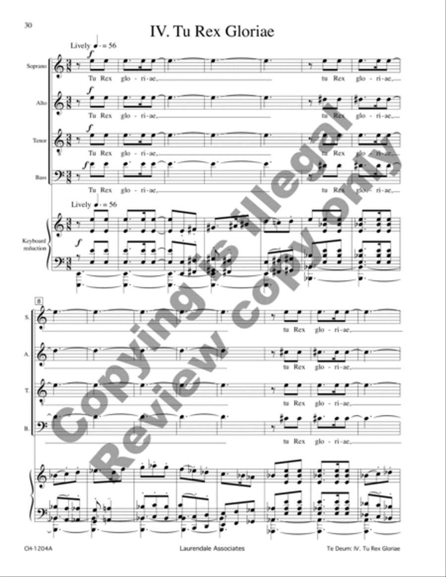 Te Deum 4-Part scores gallery preview page 18