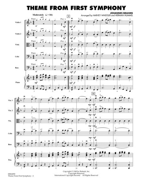 Theme from First Symphony - Full Score