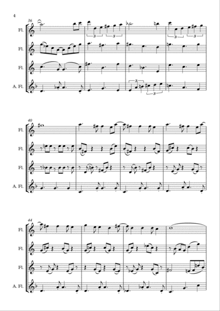 The Girl From Ipanema (Garota De Ipanema) Woodwind Quartet scores gallery preview page 4