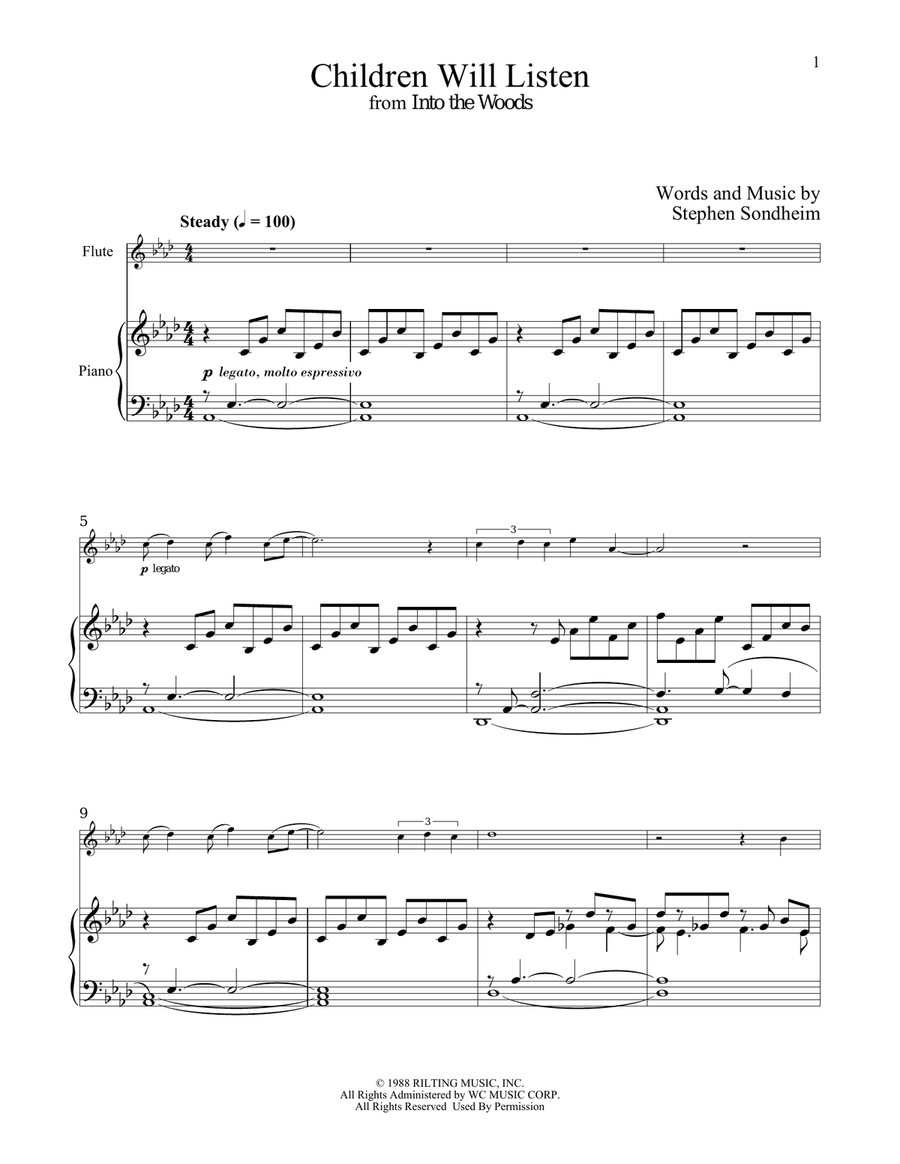 Children Will Listen (from Into The Woods) Flute Solo scores gallery preview page 1