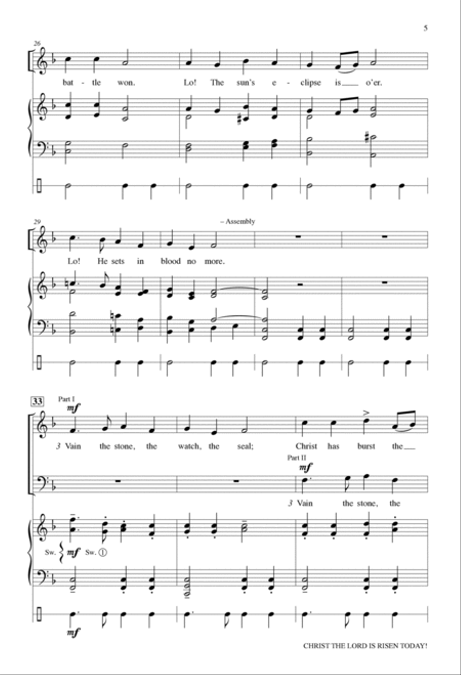 Christ the Lord Is Risen Today! 2-Part scores gallery preview page 5