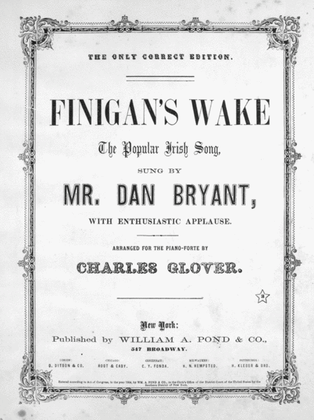 Finigan's Wake. The Popular Irish Song