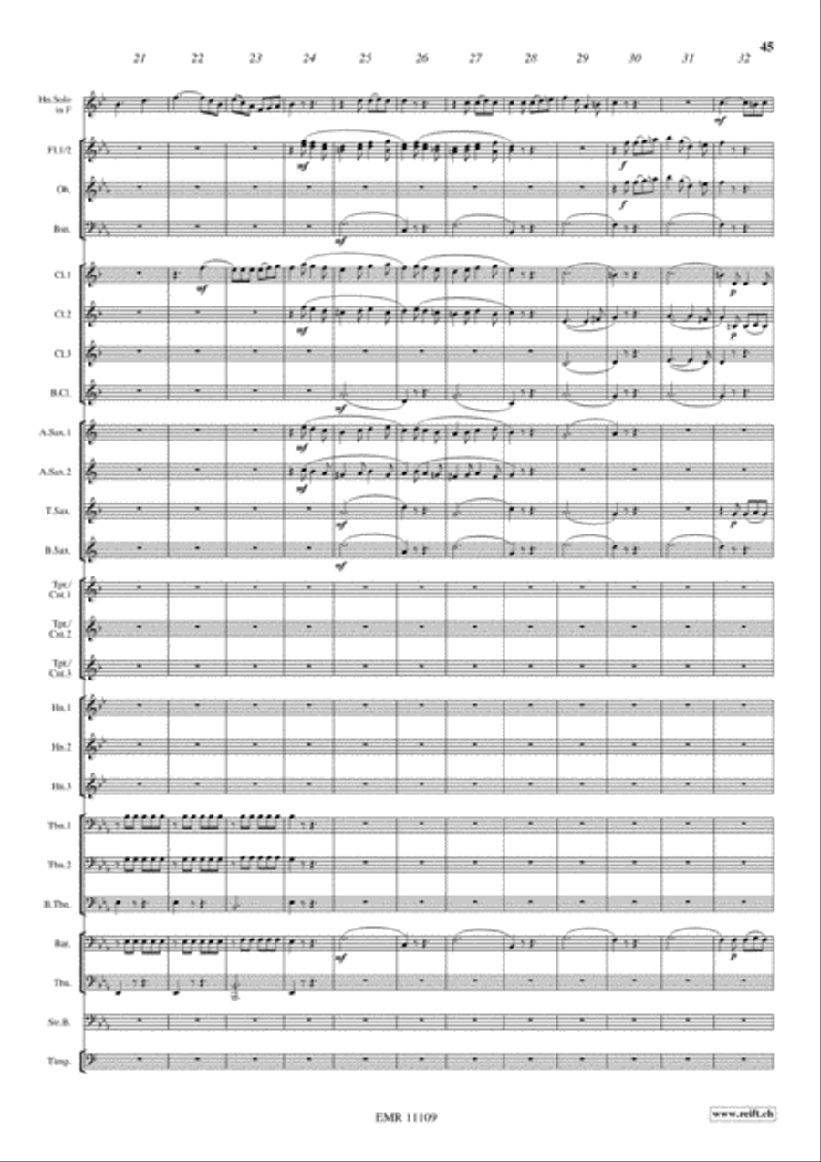 Horn Concerto No. 4 Concert Band scores gallery preview page 17