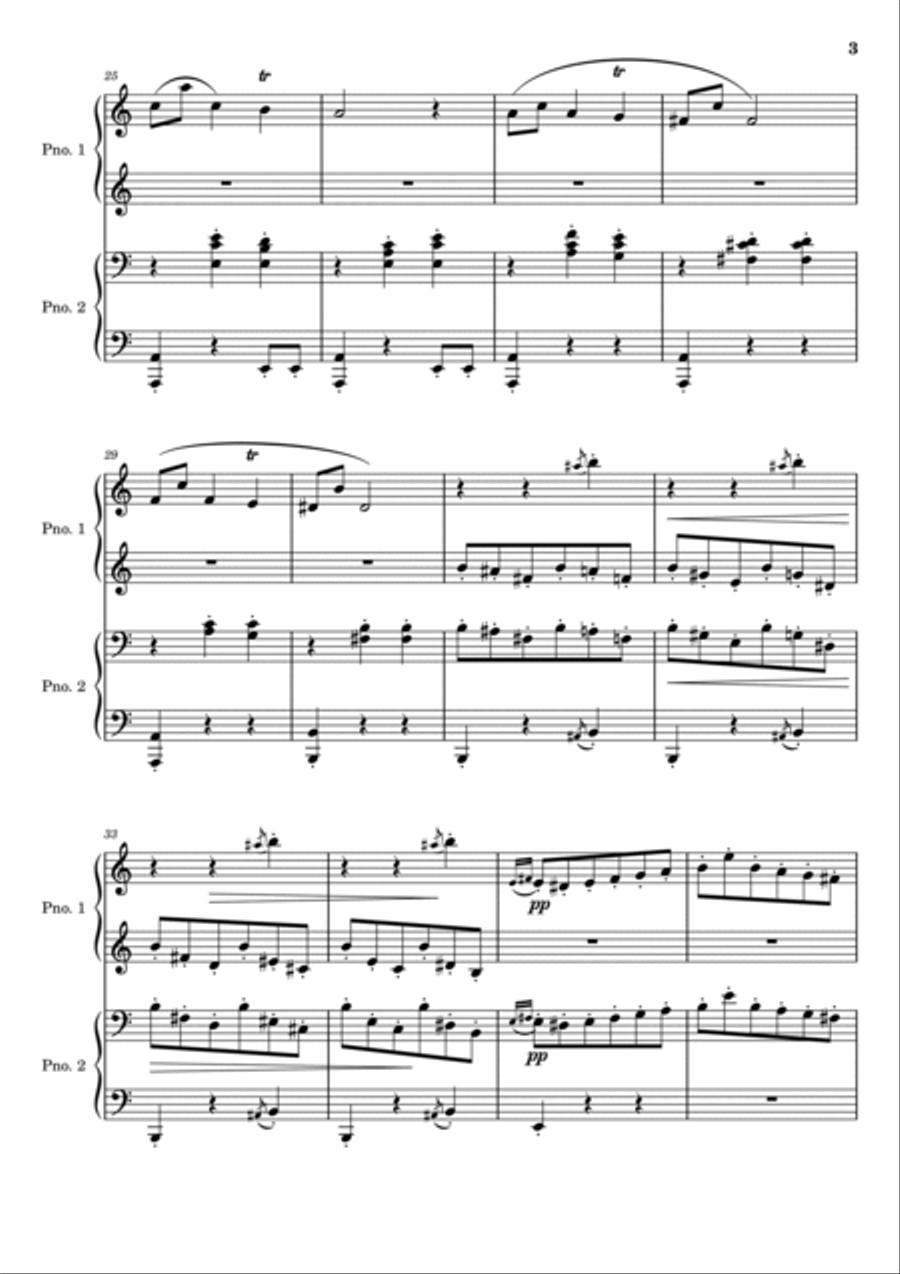 Grieg - Anitra's Dance - From Peer Gynt No.3 Op.23 - For Piano Duet 1 Piano, 4-Hands scores gallery preview page 3