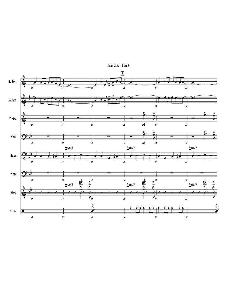 Flap Jack (septet version / Blowholes) Jazz Ensemble scores gallery preview page 3