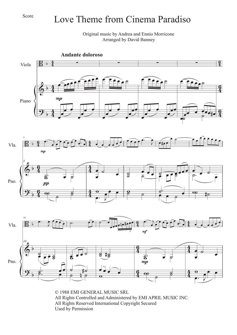 Cinema Paradiso Viola scores gallery preview page 1