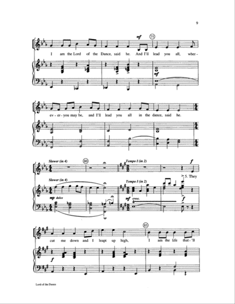 Lord of the Dance Unison Choir scores gallery preview page 10