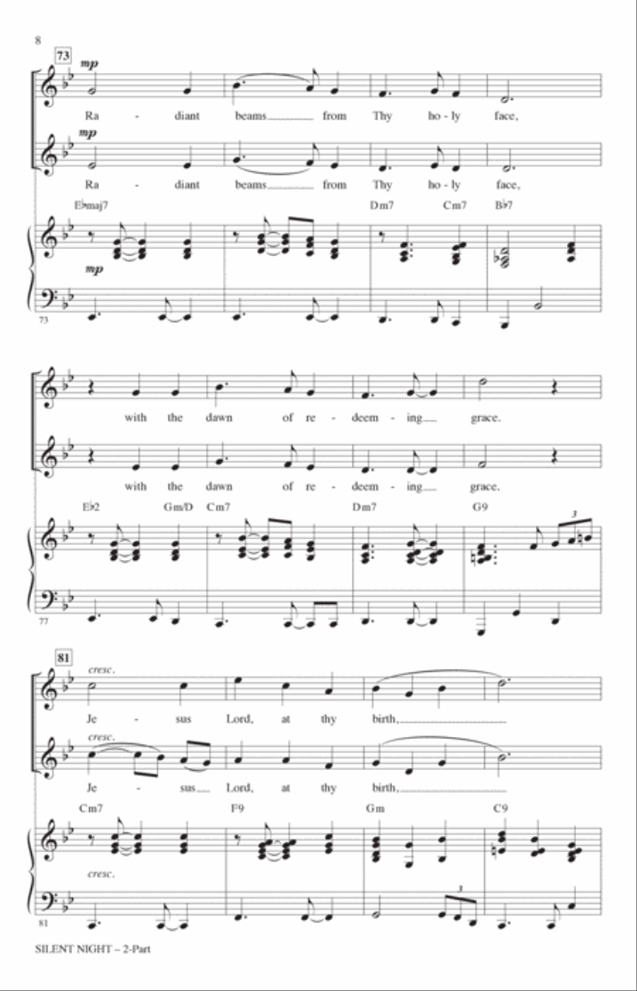 Silent Night (arr. Mac Huff) 2-Part scores gallery preview page 7