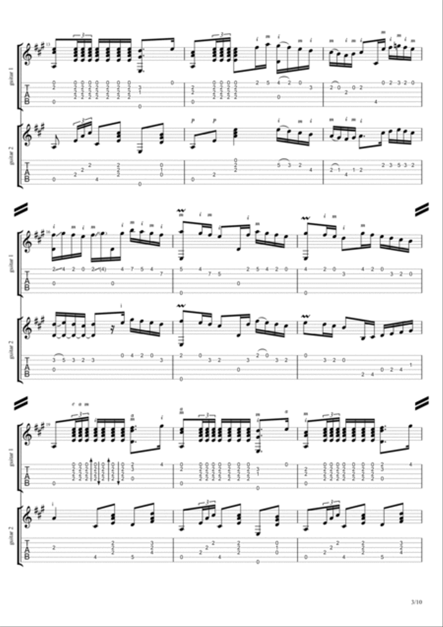 Panaderos Flamencos notes+tabs for 2 guitars Acoustic Guitar scores gallery preview page 3