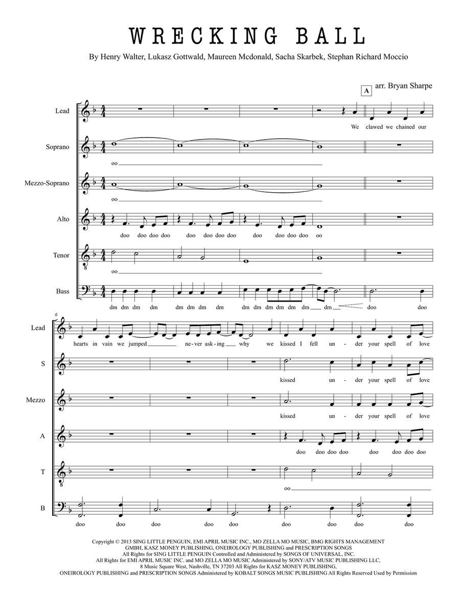 Wrecking Ball 4-Part scores gallery preview page 1