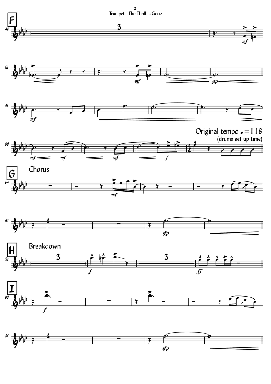 The Thrill Is Gone. Cover Band scores gallery preview page 3