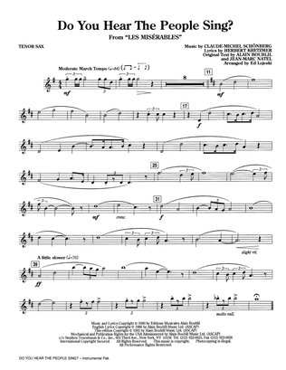 Do You Hear The People Sing? (from Les Miserables) (arr. Ed Lojeski) - Tenor Saxophone