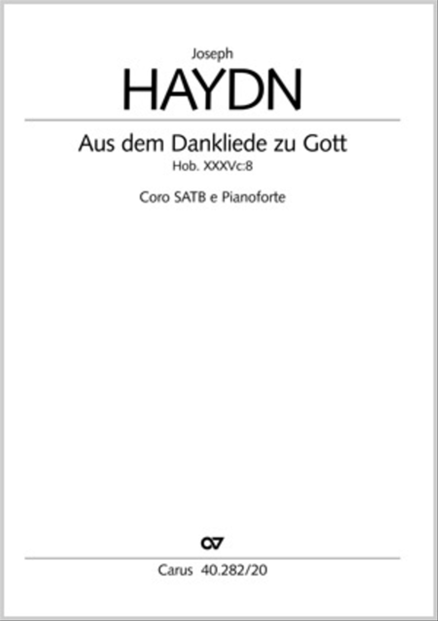 Aus dem Dankeliede zu Gott
