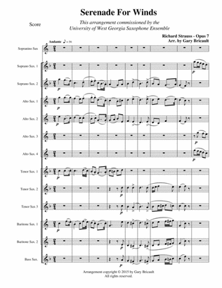 Serenade for Winds, Op. No. 7