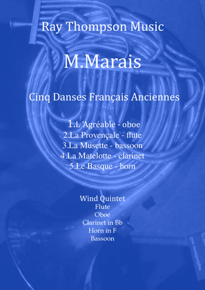 Book cover for Marais: Cinq Danses Français Anciennes (Five Old French Dances) - wind quintet