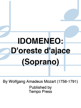 Book cover for IDOMENEO: D'oreste d'ajace (Soprano)