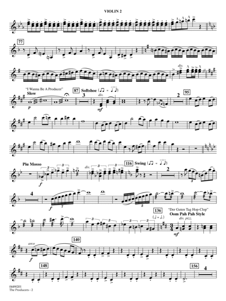 The Producers (arr. Ted Ricketts) - Violin 2