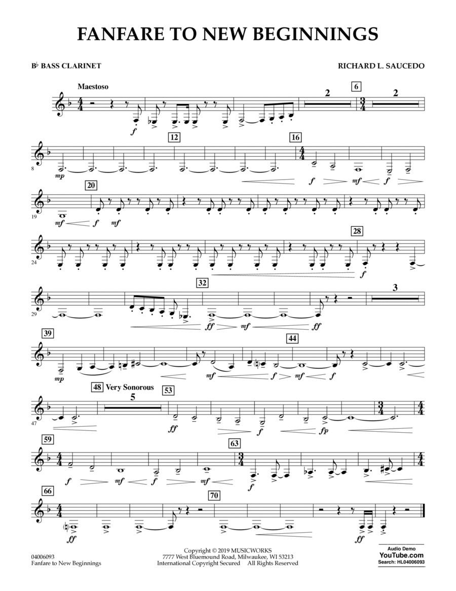 Fanfare for New Beginnings - Bb Bass Clarinet