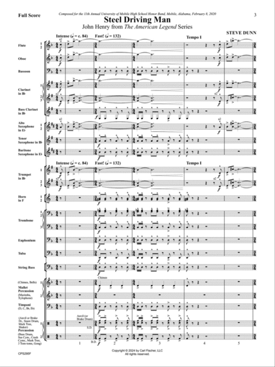 Steel Driving Man Concert Band scores gallery preview page 2