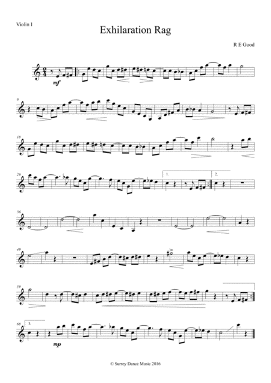Exhilaration Rag String Quartet scores gallery preview page 4