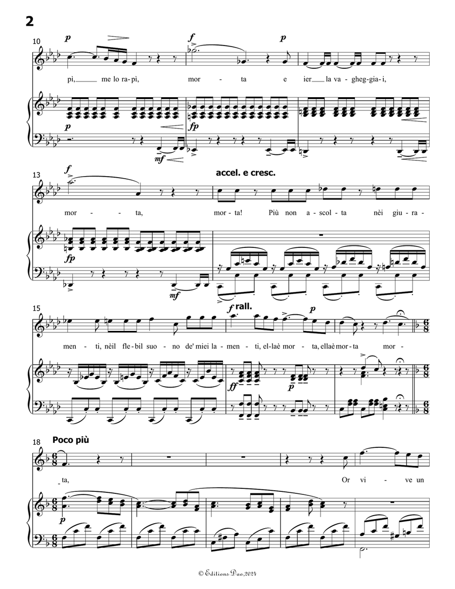 È morta, by Donizetti, in f minor Piano, Vocal scores gallery preview page 4