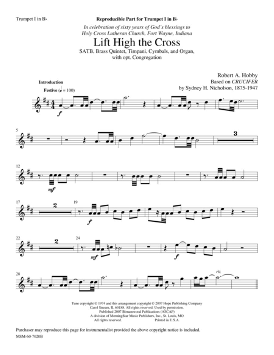 Lift High the Cross Choir scores gallery preview page 1