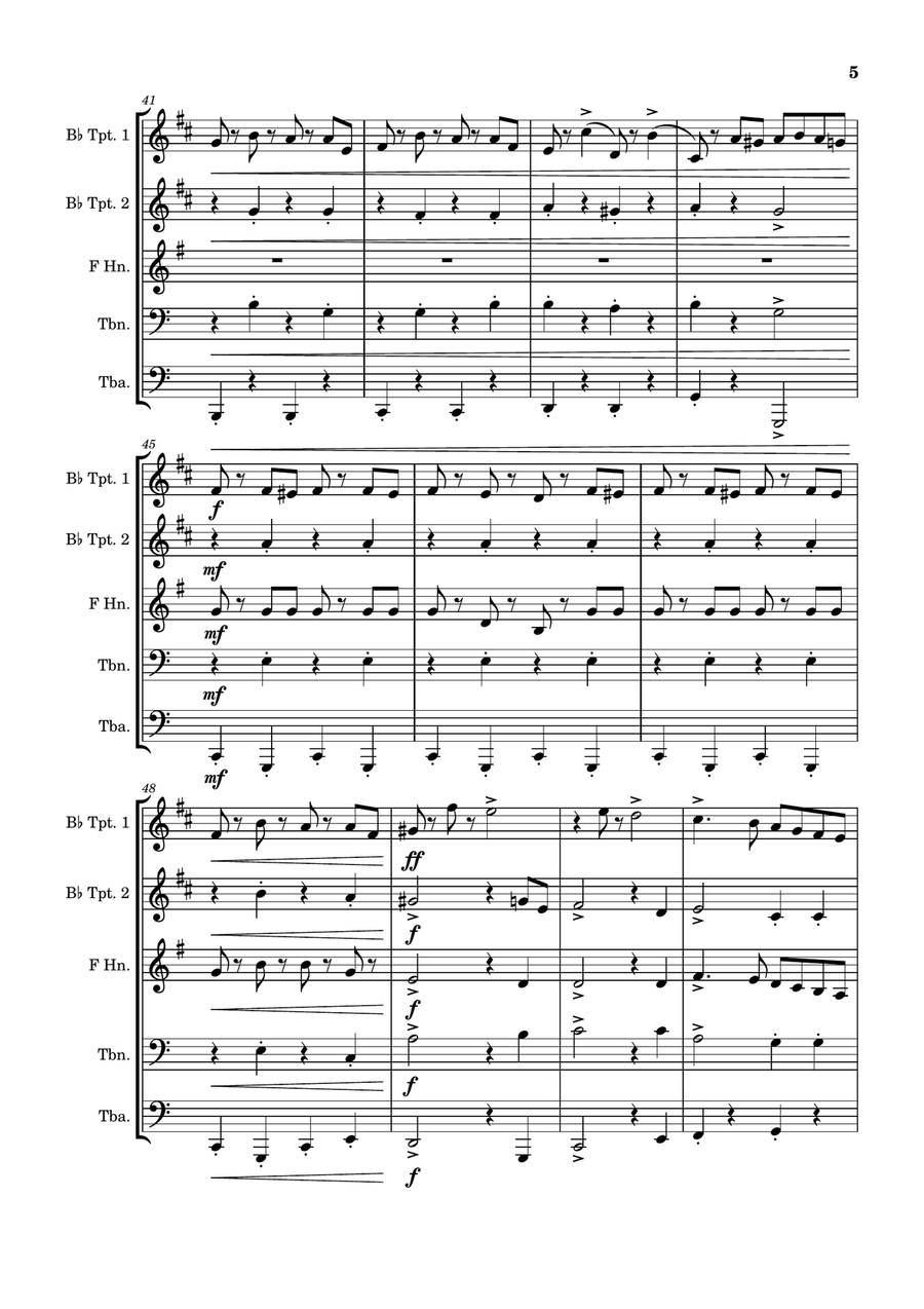 Radetzky March - Brass Quintet Brass Quintet scores gallery preview page 5