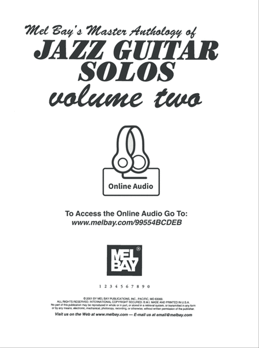 Master Anthology of Jazz Guitar Solos Volume 2 image number null