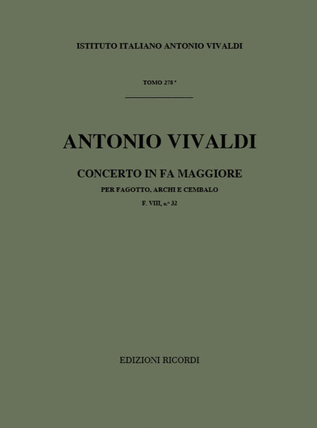 Concerto per Fagotto, Archi e BC in Fa Rv 490