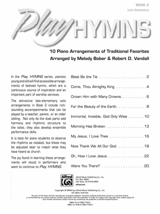 Book cover for Play Hymns, Book 2: 10 Piano Arrangements of Traditional Favorites